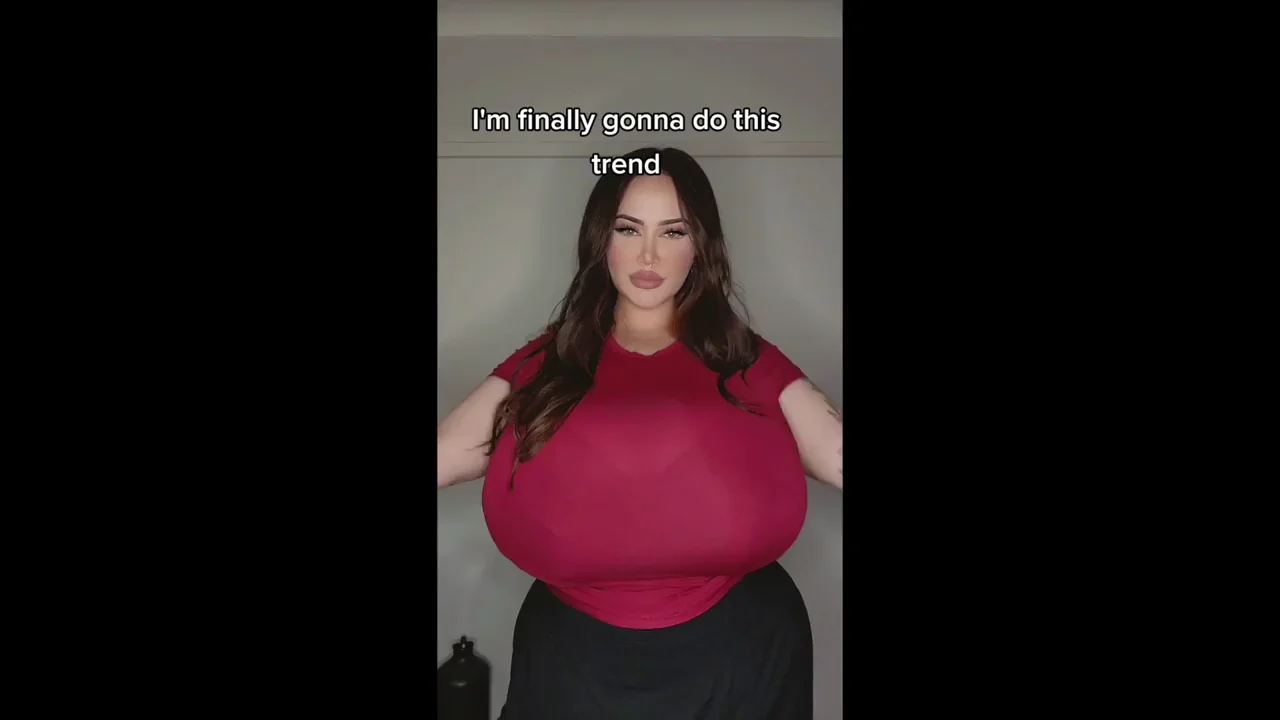 She can barely put her hands together, there's just so much fatty matter in between them. (No idea what trend she's talking about)