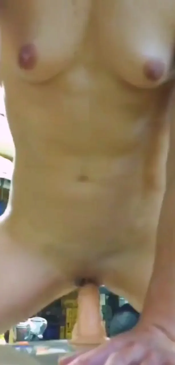 Fit MILF Wife Shoves Huge Dildo in Her Tight Pussy