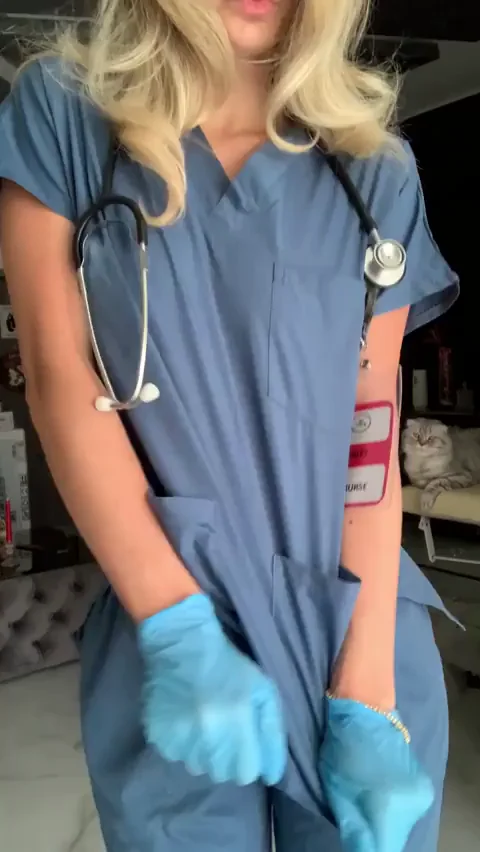 Wanna suck my nurse boobies?