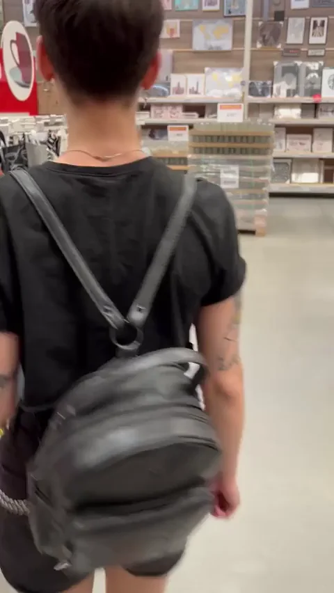 Petite Slut Flashes Tits in Bookstore 🛒🍈💦