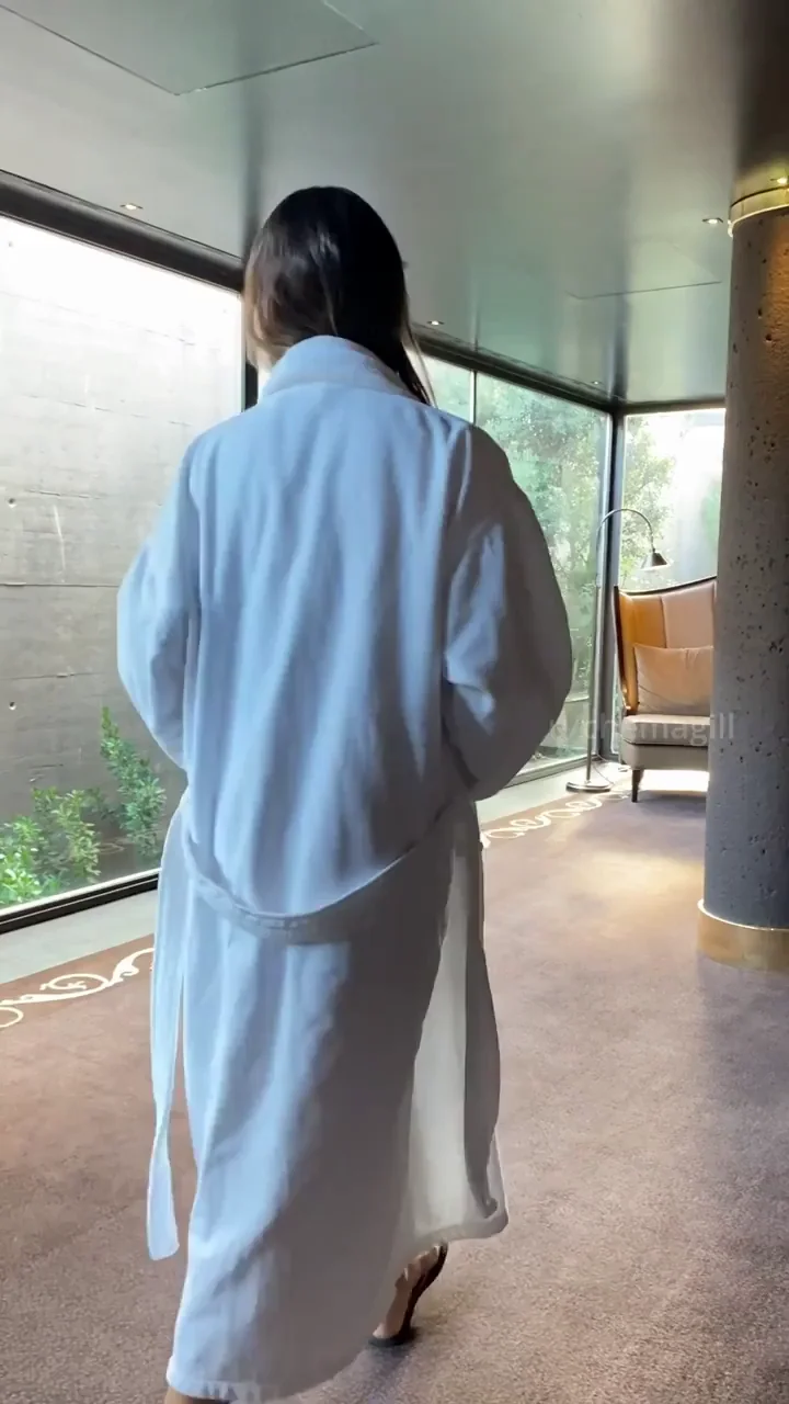 Hot Babe Drops Robe for Thong Tease in Luxe Hotel Room