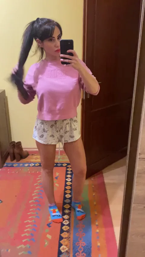 Petite MILF Tease: Excited Tits Bursting Out in Pink