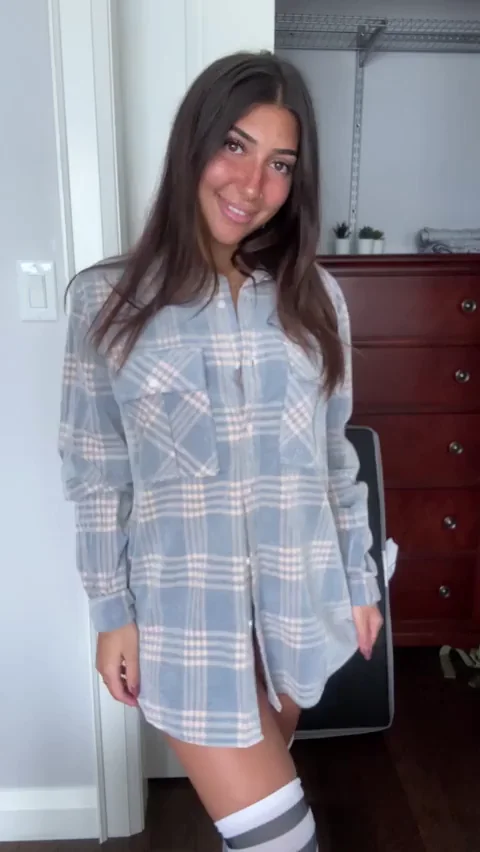 Flannel Tease & Stockings Slut Vibes Make My Pussy Drip 😈🔥