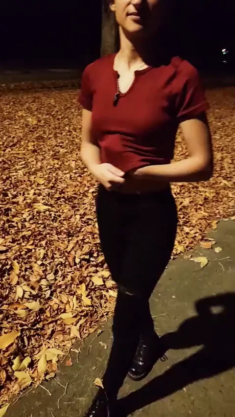Enjoying a public flash under a street lamp 😜😁˜