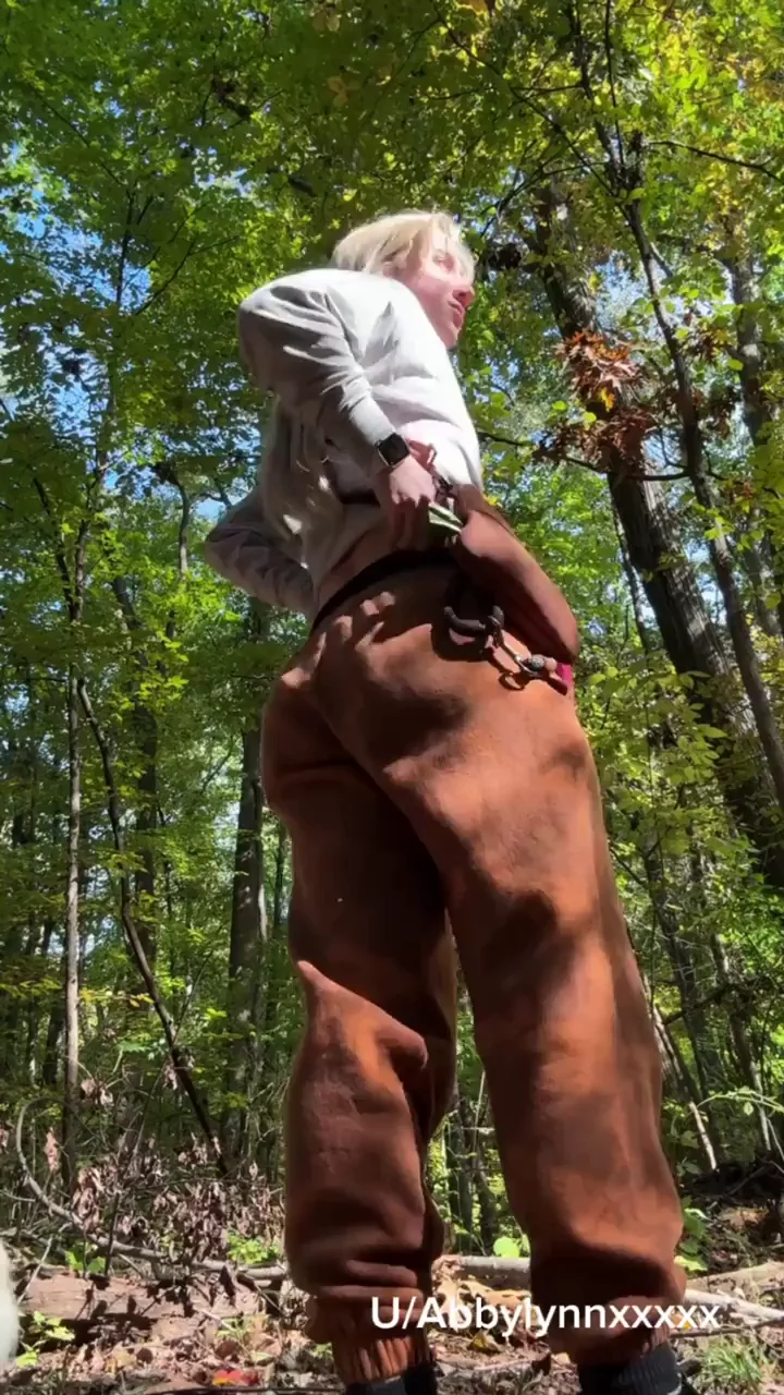 Petite Slut Stuffs Thick Dildo in Woods Walk 🥵🍆🌲