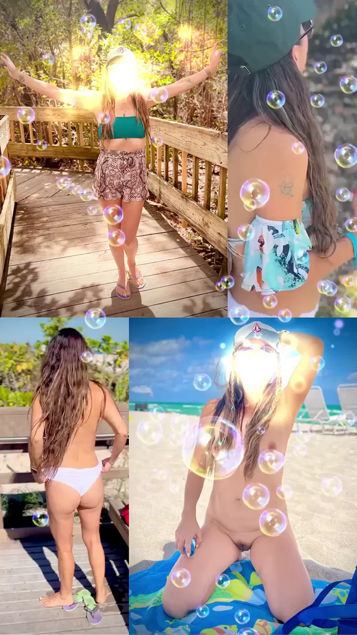 Bubbly Beach Slut's Naked Tease Adventure 🏖️🍑💦