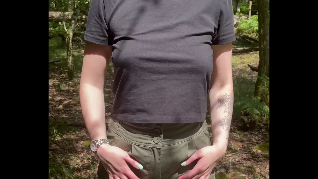 Quiet Woods Spot for Busty Petite Flash & Tease 😈🌳🍈