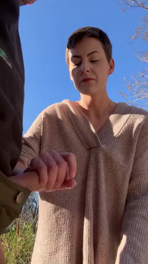 Pixie Cut Slut Eyes My Throbbing Cumshot Outdoors