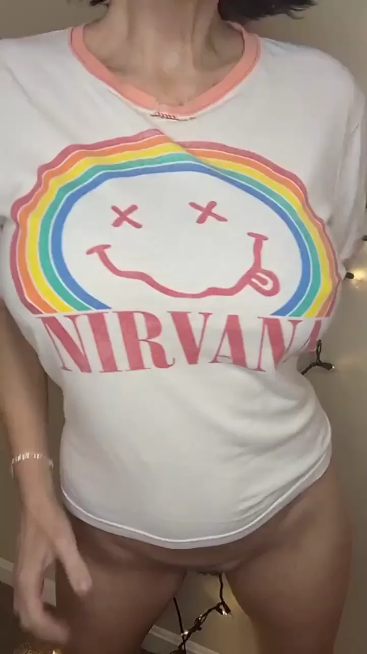 51yo MILF's Massive Natural Tits Tease in Nirvana Tee 😈🍈🍈