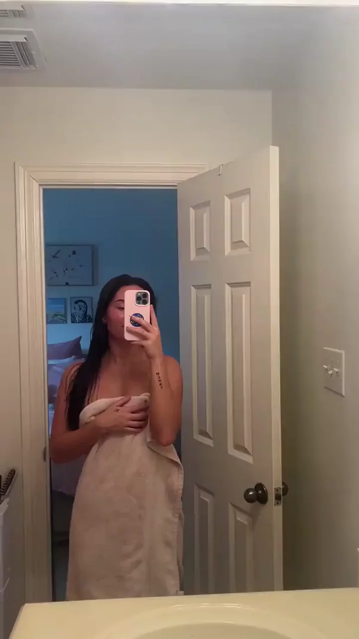Shy Petite Teen Teases with Tiny Tits & Pierced Ass 😈🔥
