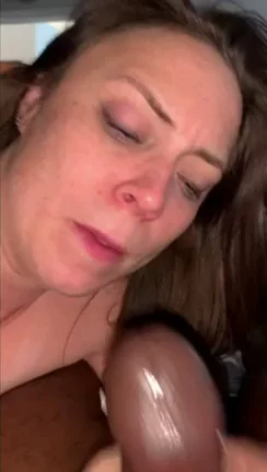 Wife talks dirty and gets load in her mouth in return