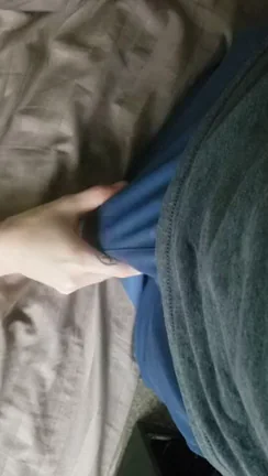 Tiny Slut Pulls Out Monster Cock from Blue Pants 😈🍆💦