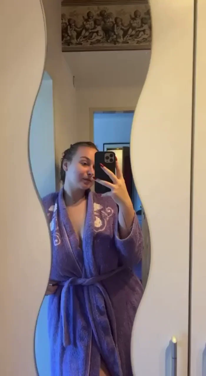 Fresh 18yo Slut in Purple Robe: Any Takers? 😈💜