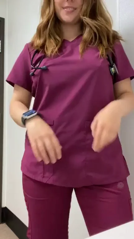 Naughty Nurse Teasing Her Juicy Tits 😈👩‍⚕️🍒