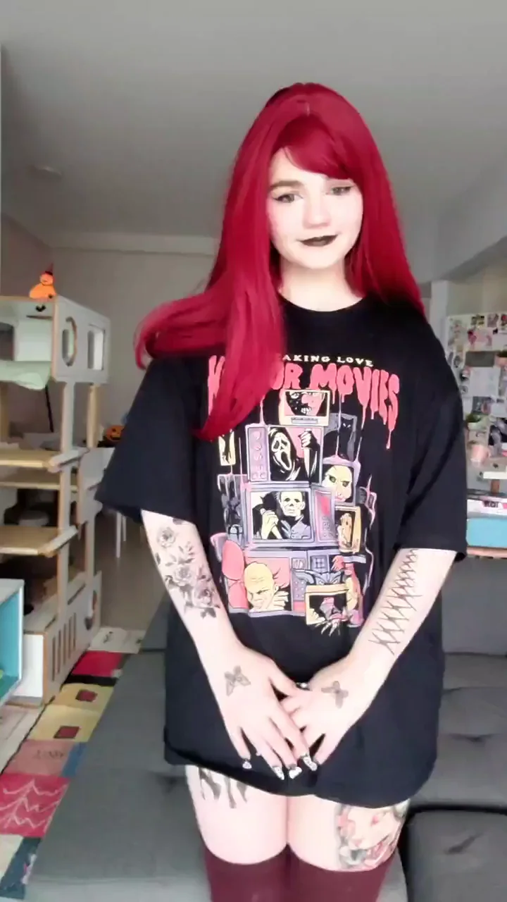 🔥 Thick Alt Redhead Slut Teasing in Thigh Highs 💦