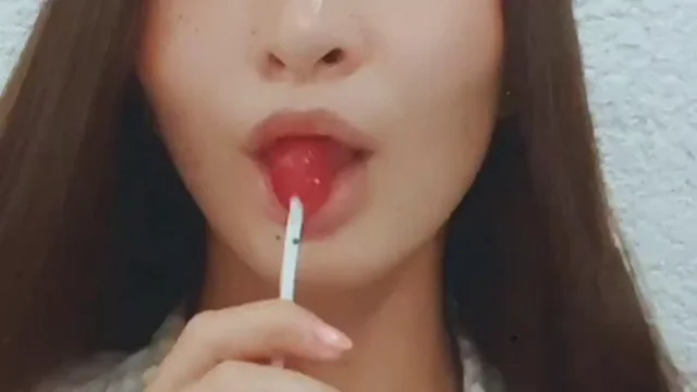 😻 Horny Kitty Sucks Lollipop Tease, Meow! 🍭💦