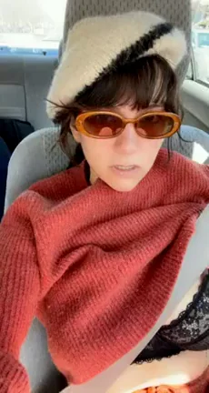 Took my tit out in the car & boyfriend didn’t notice but dude on the sidewalk did?