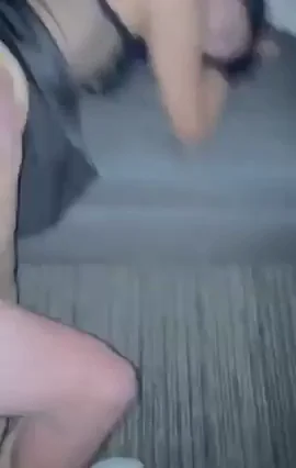 She's holding on for dear life.