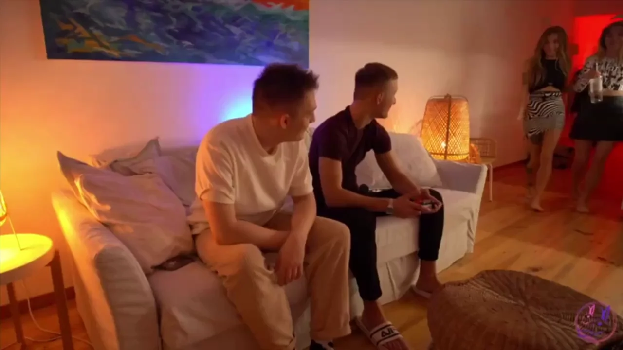 Drunk Sluts Stumble Home for Wild MFMF Couch Foursome Poundfest
