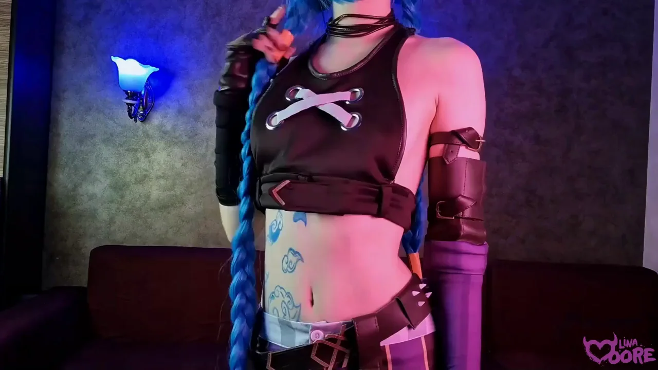 (Lina Moore) as naughty Jinx who loves to show and play with her hot holes