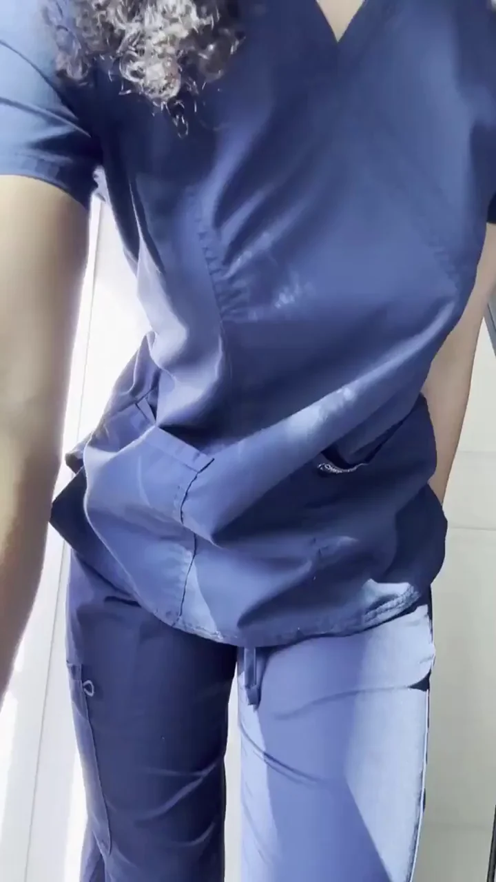 Ebony Nurse Tease: Halfway Stripped & Ready to Fuck 🍑💦