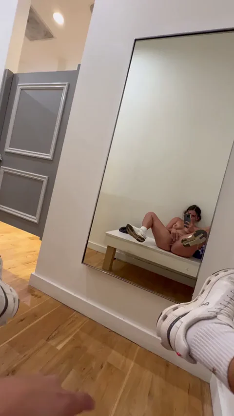 Holding my moans in the dressing room [gif]