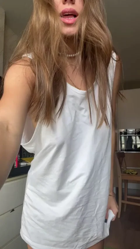 Cute Petite Babe Teases Her Tanlined Pussy Solo