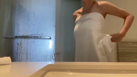 Alexandra Daddario Teasing in a Towel After Shower