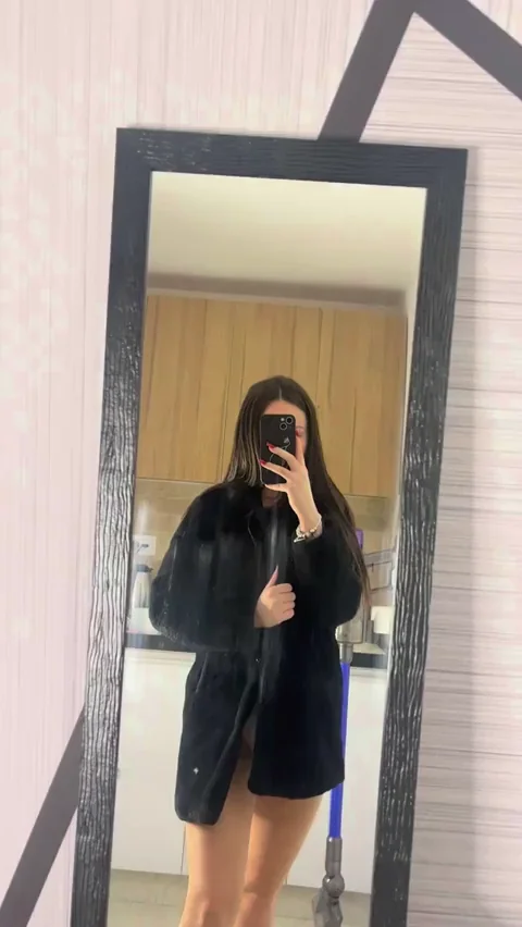 Lazy Grocery Run: Fur Coat Over Bare Slutty Curves Bursting Out