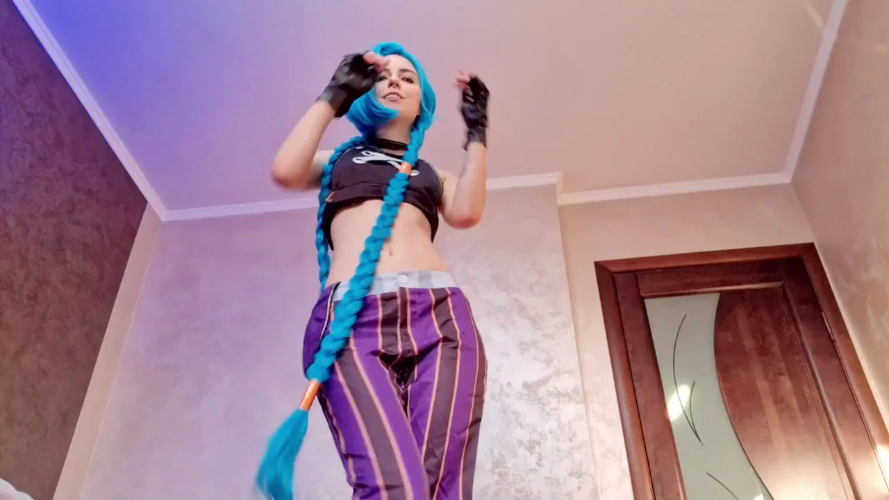Lina Moore as Naughty Jinx playing with her holes