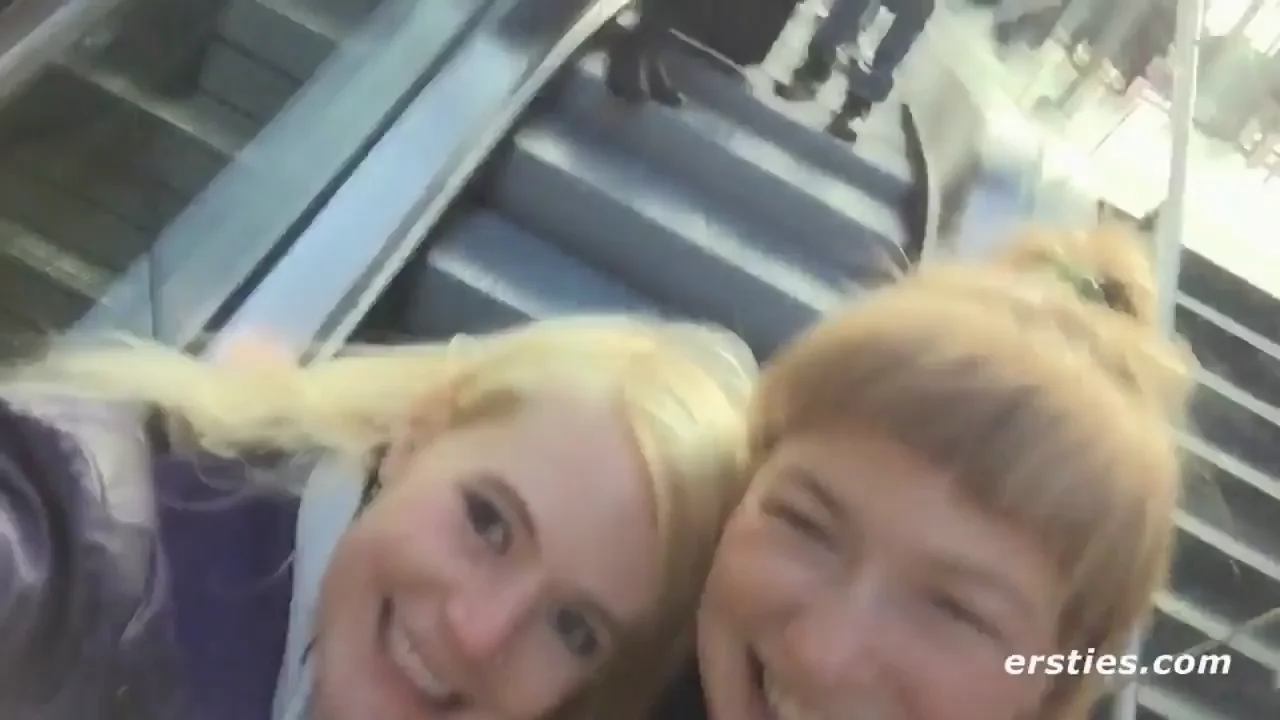 Riding the train.