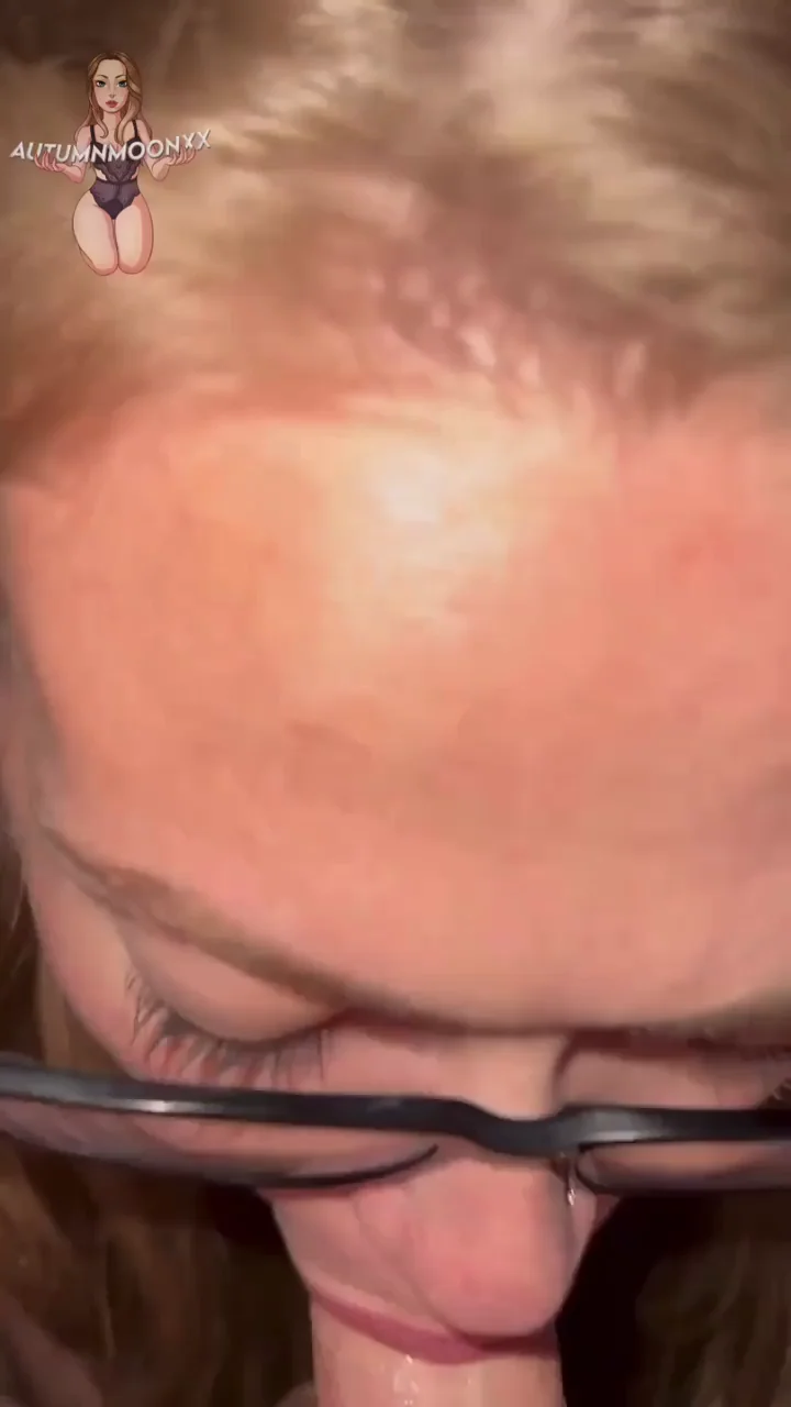 Collared Slut Dives In: Glasses Girl Gags on Thick Cock Duty
