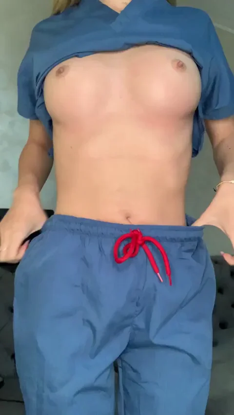 Just a nurse playing with her body at work