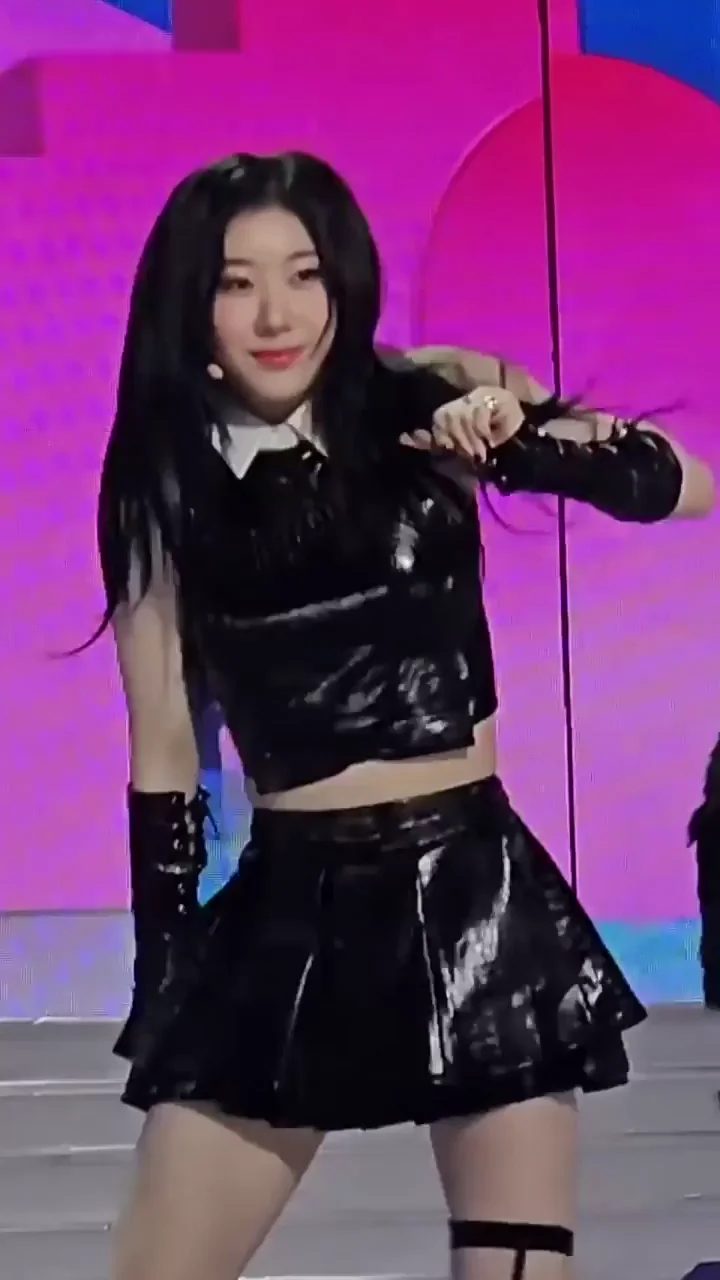 Chaeryeong's Shiny Latex Tease: ITZY Slutty Dance Drop
