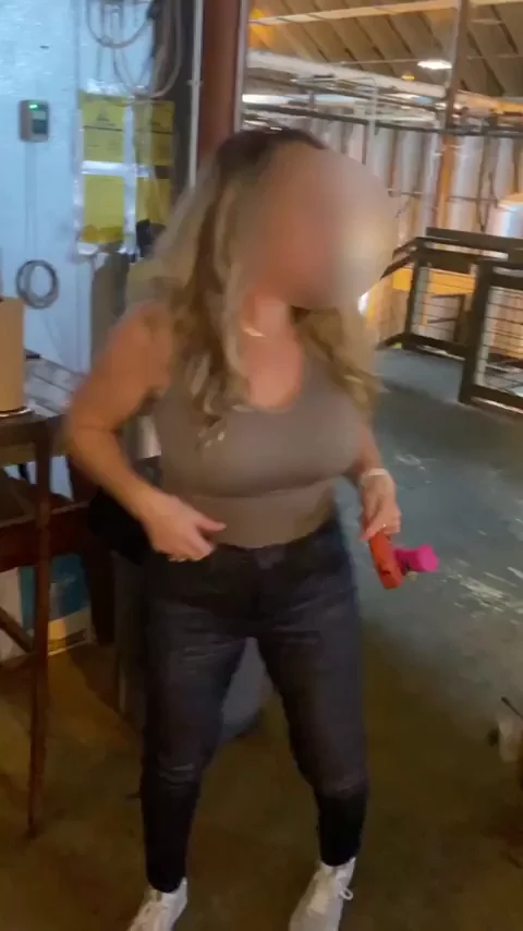 Brewery Slut Flashes Her Juicy Tits in Public Dare