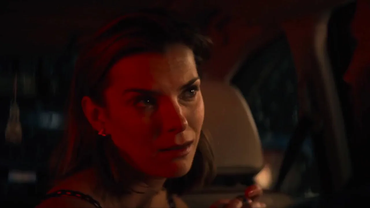 Betty Gilpin lubricates her hand and gives a handjob to a prosthetic in "Three Women" [S01E07]
