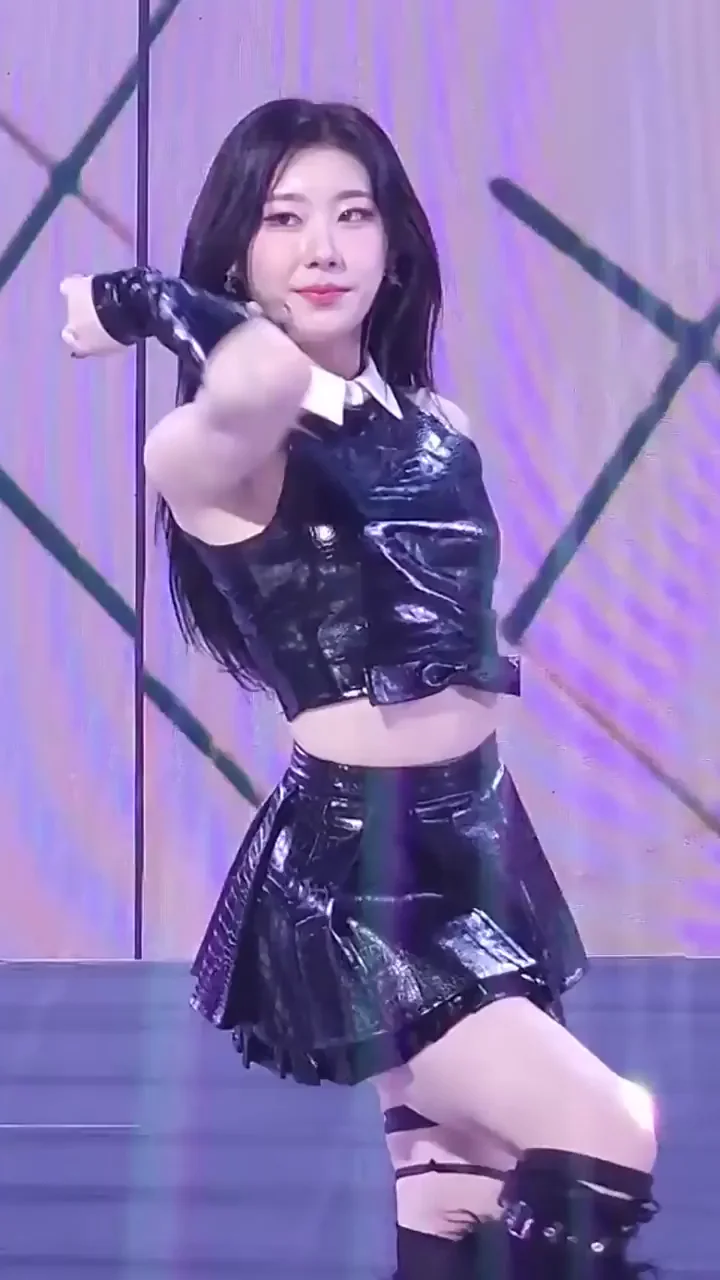 Chaeryeong's Shiny Latex Tease: ITZY K-Pop Slut Drop