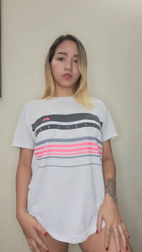 Teasing Reveal Under My Striped Flannel Shirt