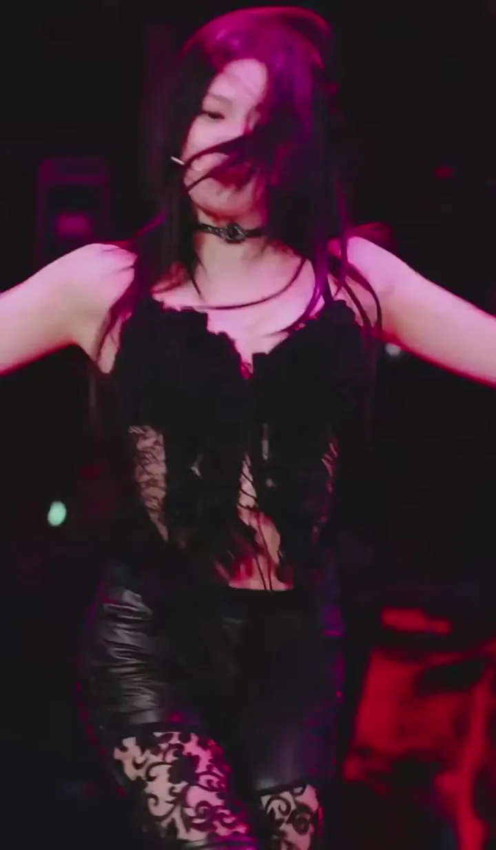 NingNing's Slutty K-Pop Tease: Black Lace Corset Grind