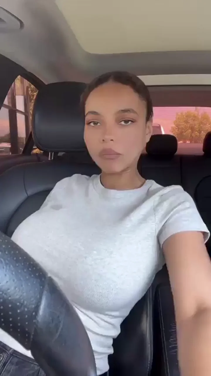 🚗 Busty Babe's Road Trip Tit Tease 💥