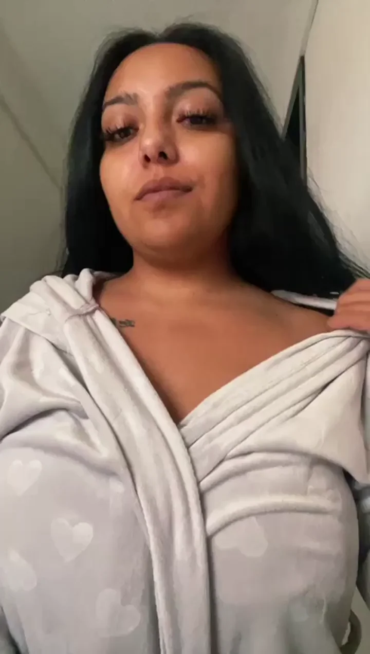 Ebony Babe Slowly Strips Off Her Hoodie Teasing Massive Tits 😈🍫