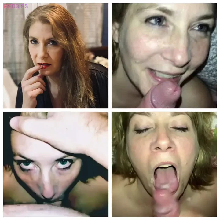 Blonde Cumslut's Before & After Sloppy Loads 😈💦