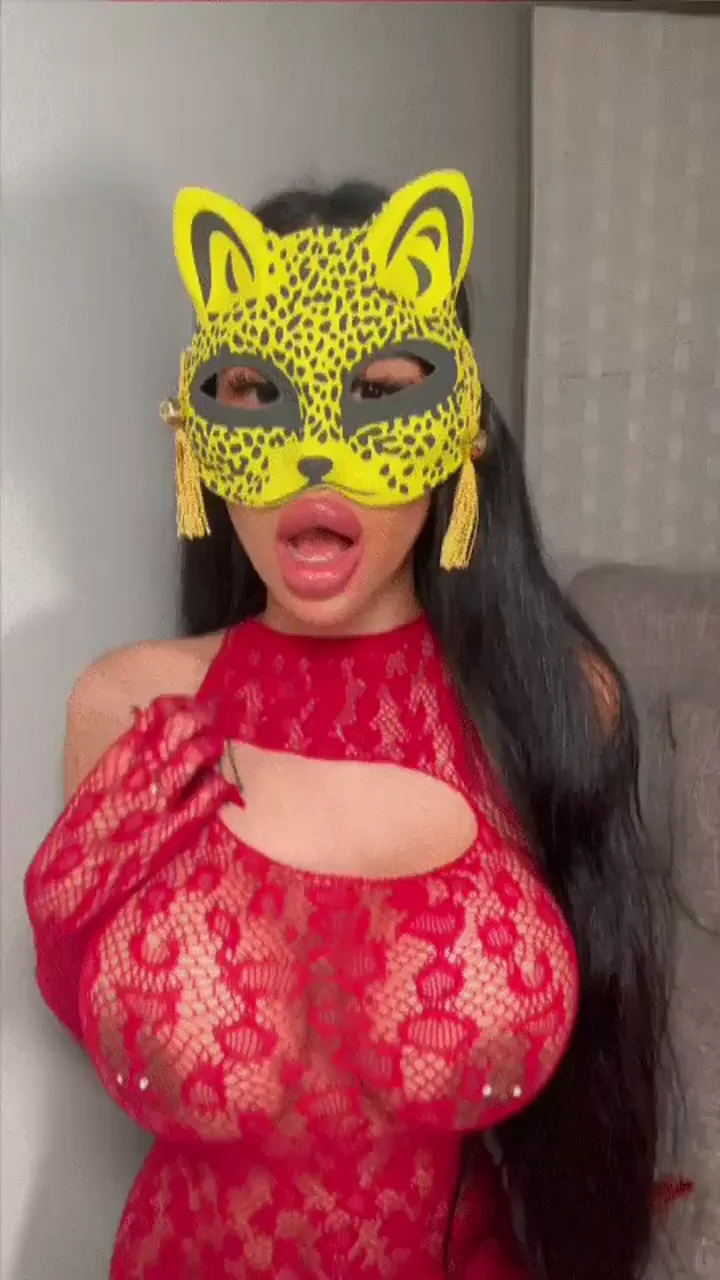 Red Lace Tease: Bimbo Kitty Begs 'Does It Fit My Slutty Curves?'