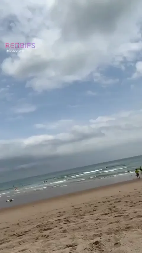 Flashing on a busy beach!