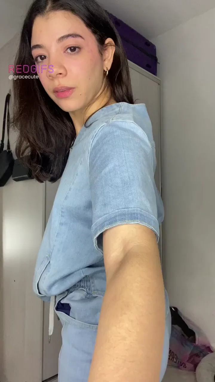 Scrubs Slut's First Day Tease: Bubble Butt Reveal
