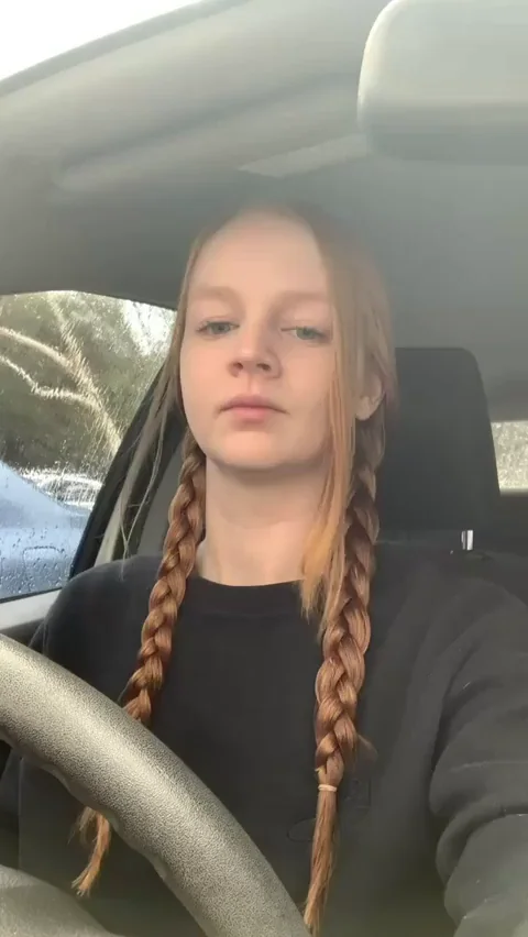 Sneaky titty flash in the parking lot before school