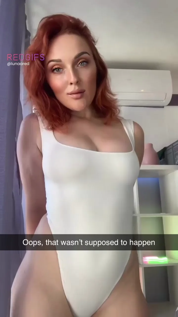 Oopsie! Redhead Slut's Wardrobe Malfunction in Tight Bodysuit 😈💦