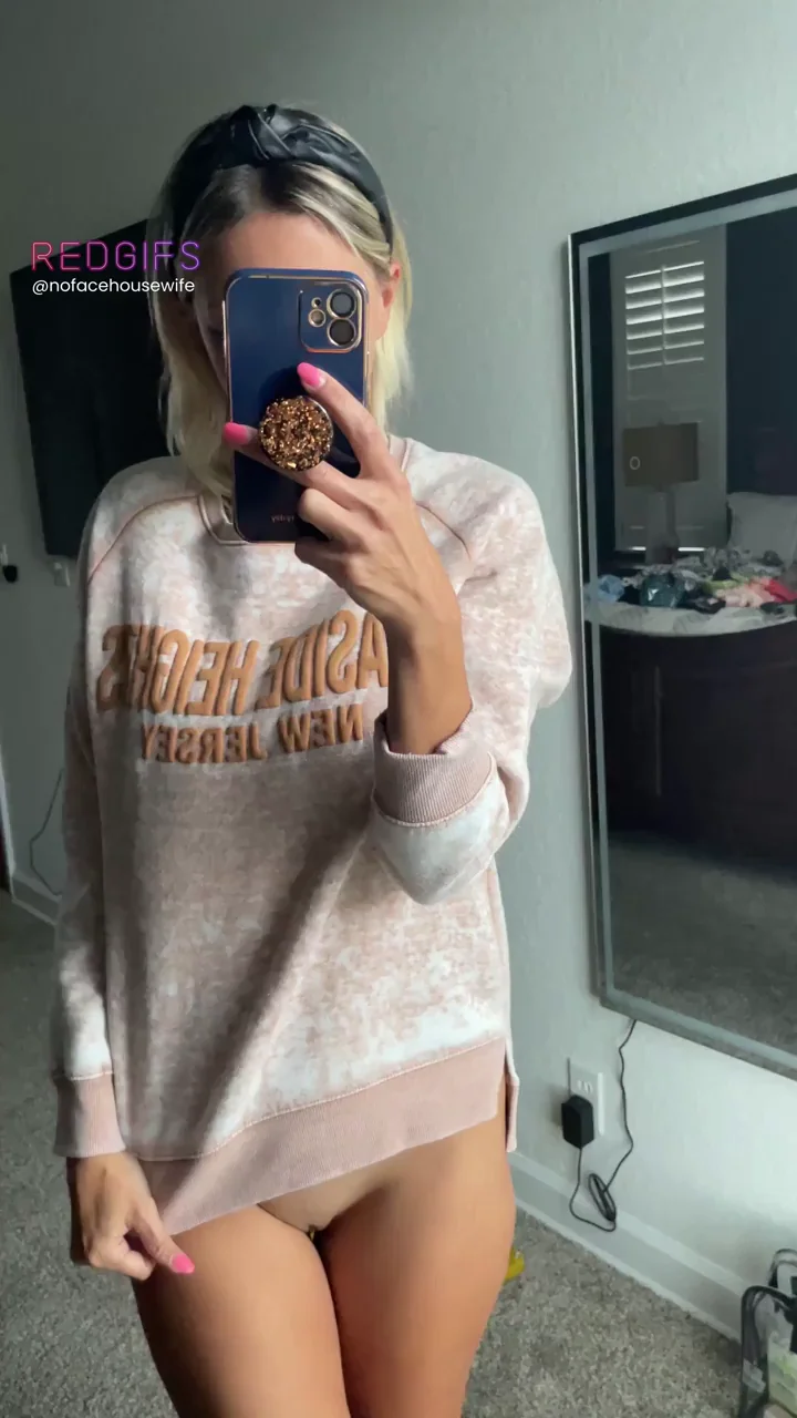 This sweatshirt sure hides a sexy little body..