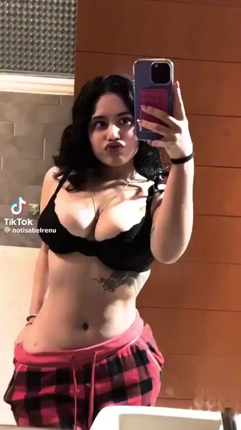 TikTok Thot's Cleavage Tease in Black Bra