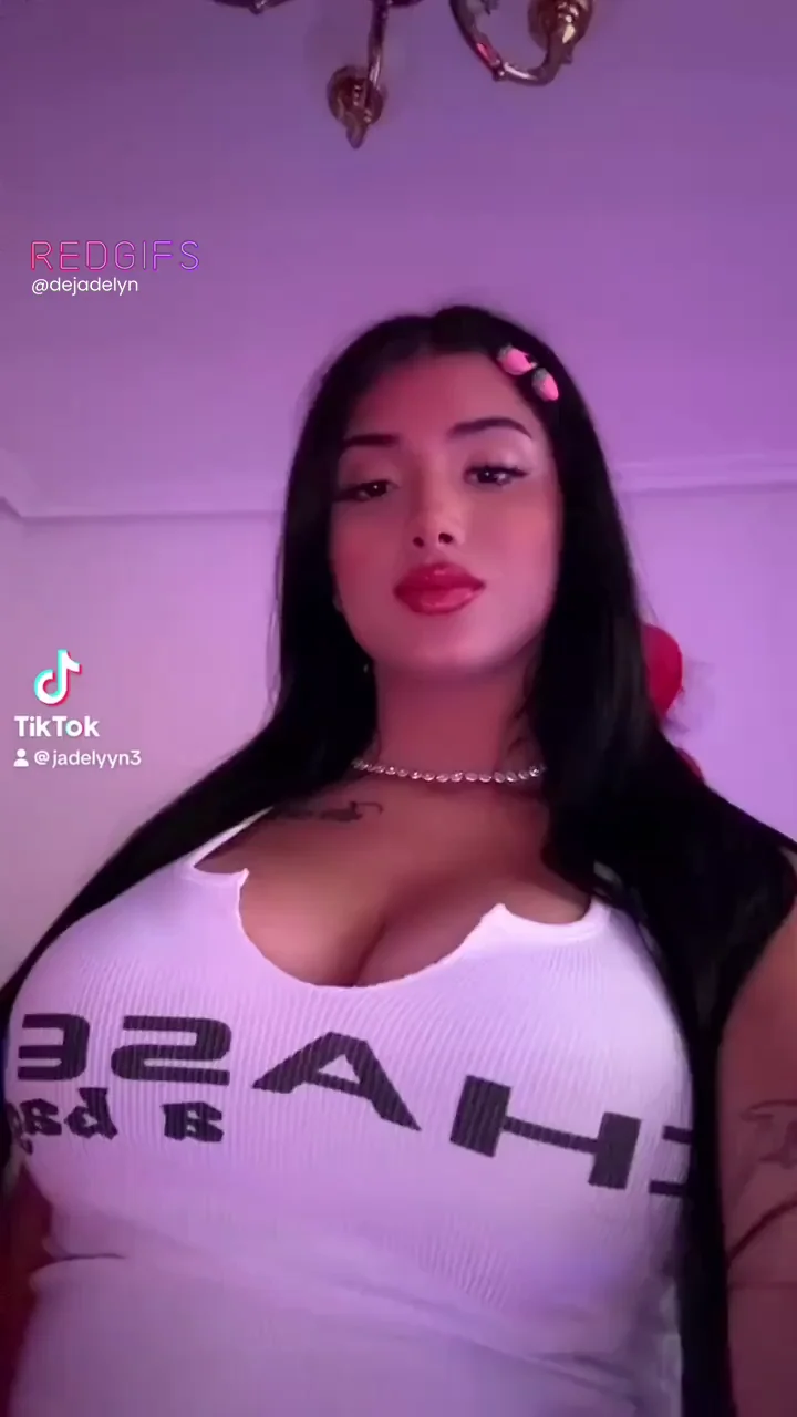 TikTok Thot's Massive Tits Spill Out in Tight White Tee